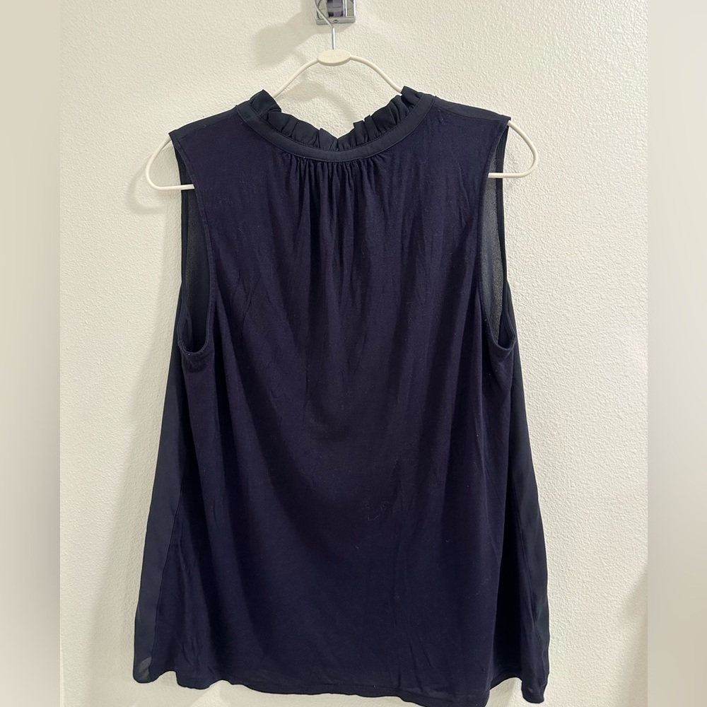 Ann Taylor Loft sleeveless blouse with gold buttons - Picture 2 of 4